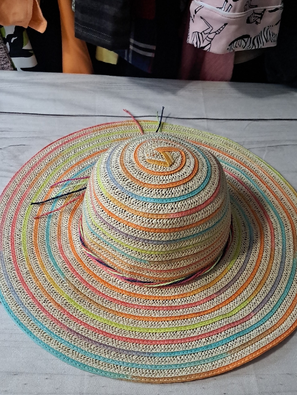 Jacobson Hat Wide Brim Multicolor Straw Sun Hat